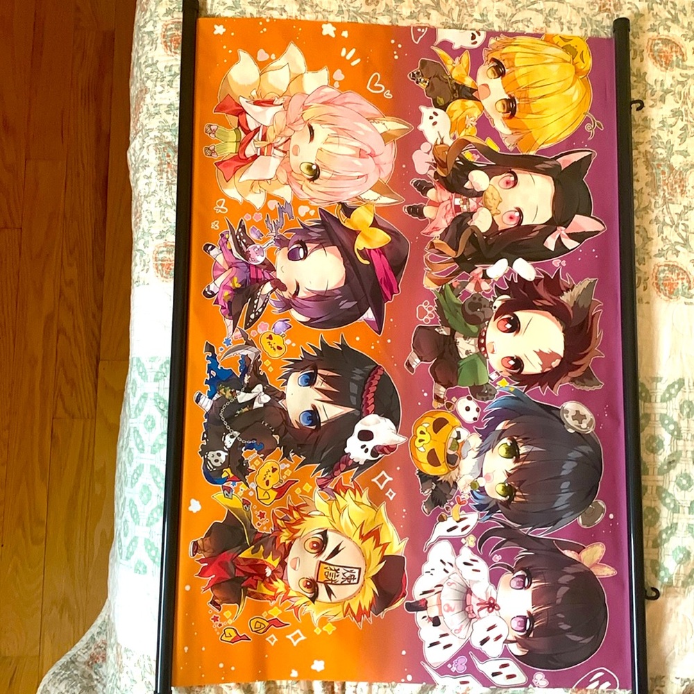 Anime  Demon Slayer Chibi Fabric Tapestry Poster